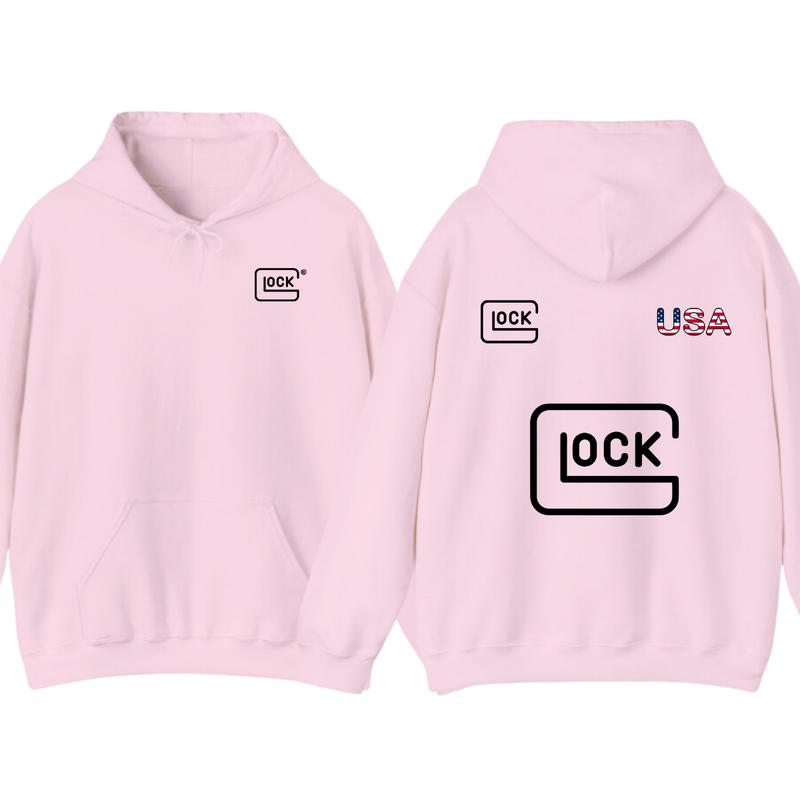 Glock Hoodie with USA Flag Design for Men, Classic Fit - Classic