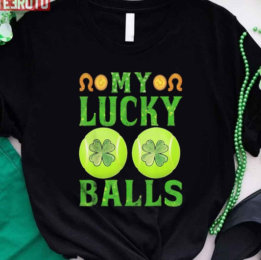 My Lucky Tennis Balls Shamrock St Patricks Day Unisex T-Shirt