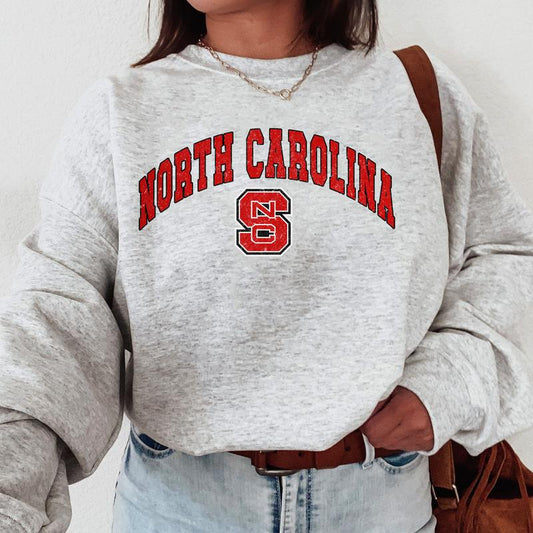 NC State Wolfpack Vintage Football NCAA Trendy Sweatshirt, North Carolina State University Unisex Football NCAA Shirt, Gift For Men, Gift For Girls, C