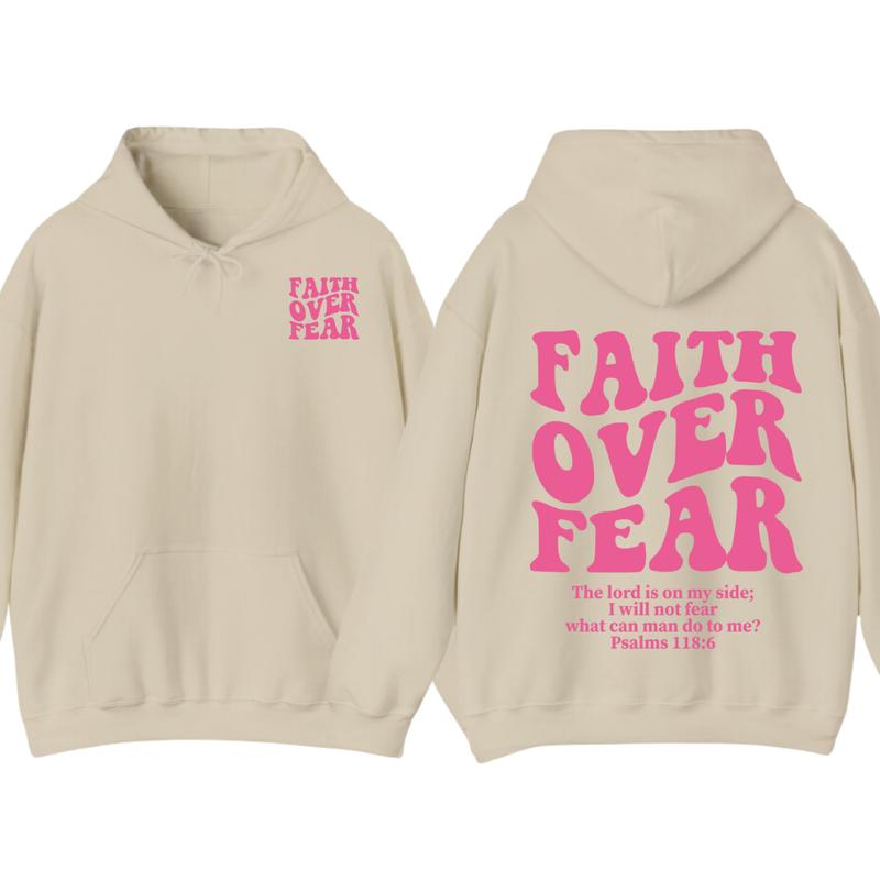Faith Over Fear Christian Hoodie Bible Verse, Jesus Hoodie, Church hoodie, unisex