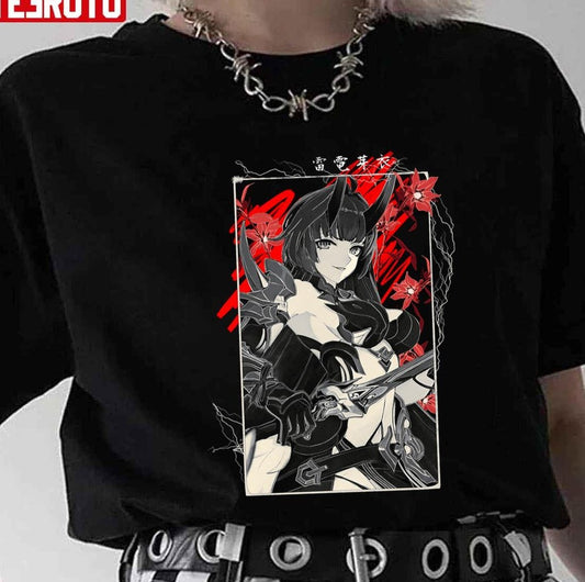 Red Petals And Thunder Herrscher Of Thunder Honkai Impact Unisex T-Shirt