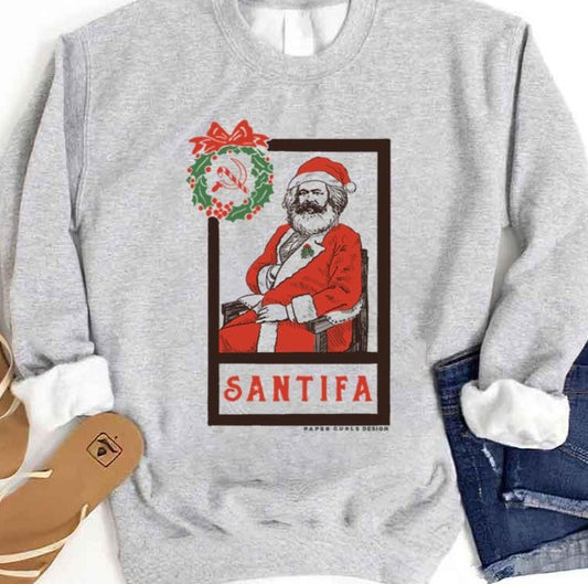 Santifa Funny Santa Art Christmas Unisex Sweatshirt