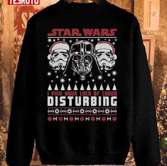 Star Wars Sith Darth Vader I Find Your Lack Of Cheer Disturbing Ugly Christmas Unisex Sweatshirt