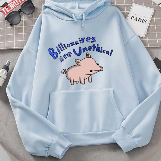 Anti Billionaire Pig Tiny Snek Comics Unisex Hoodie