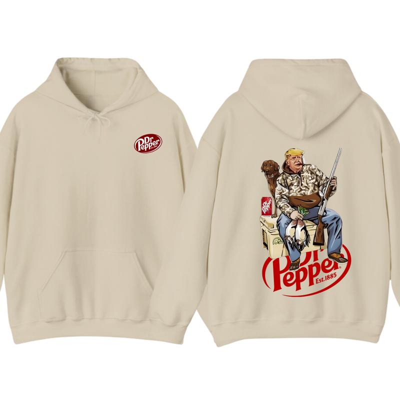 Hunter Trummm With Dr Pepper 2 Siders Hoodie, Camo Hunter Trumm Hoodie, Hunting Dog Hoodie, Election 2024 Gift, Hunting Season, Dr Pepper Hoodie, All Colors Hoodie for Men and Women