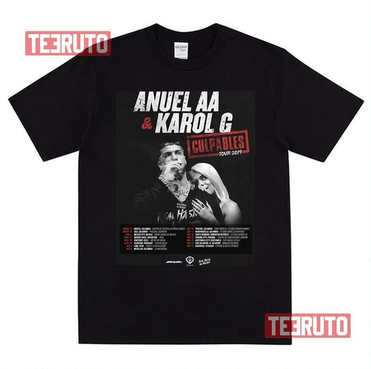 Anuel Aa And Karol G Culpables Tour Unisex T-Shirt