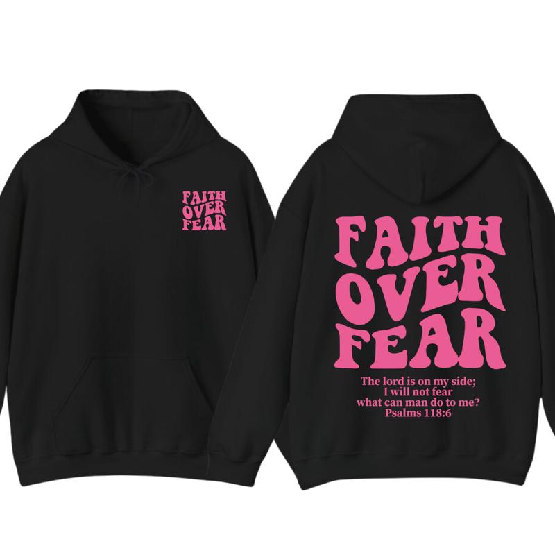 Faith Over Fear Christian Hoodie Bible Verse, Jesus Hoodie, Church hoodie, unisex