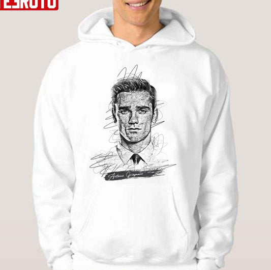 Antoine Griezmann Abstract Sketch Art Football Unisex Hoodie