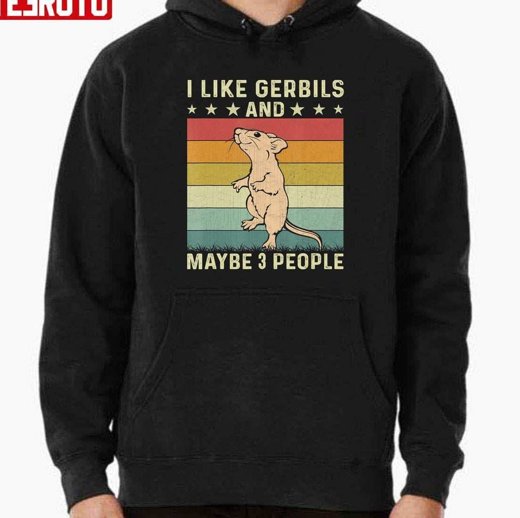 Retro 60s 70s Gerbil I Like Gerbils And Maybe 3 People Unisex Sweatshirt