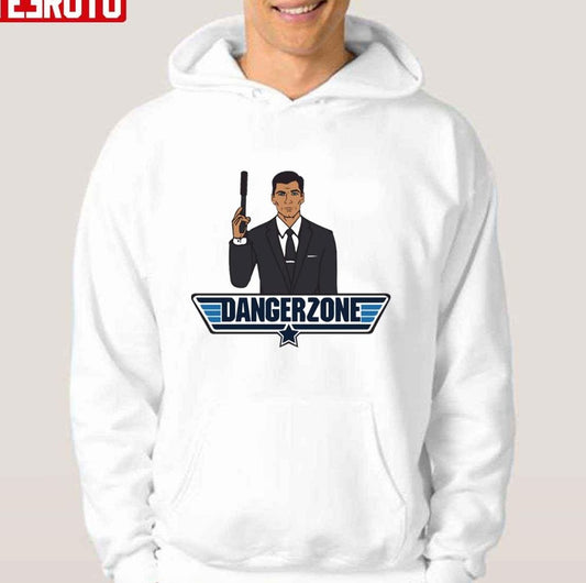 Archer Danger Zone Vice Palm 80s Top Gun Maverick Inspired Unisex Hoodie