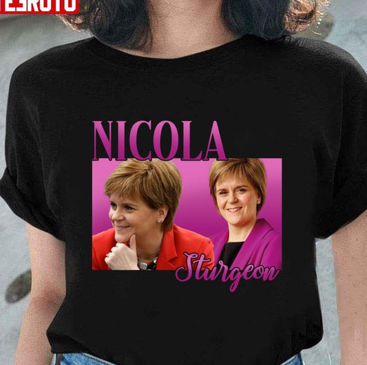 Pink Nicola Sturgeon Retro Homepage Graphic Unisex T-Shirt