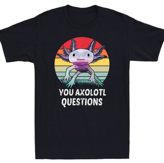 Retro 90s Axolotl Questions Funny Animal Lovers Unisex T-Shirt
