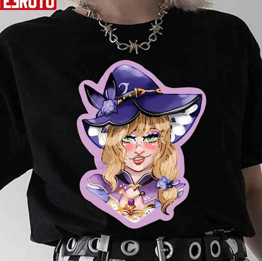 Purple Design Miss Lisa Genshin Impact Unisex T-Shirt