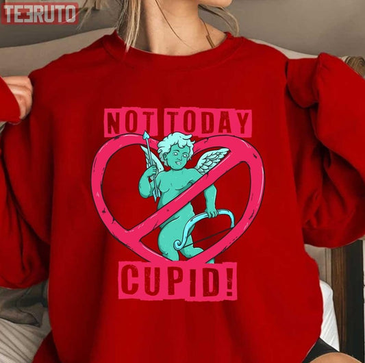 Not Today Cupid Funny Sarcastic Anti Valentine's Day Unisex Sweatshirt