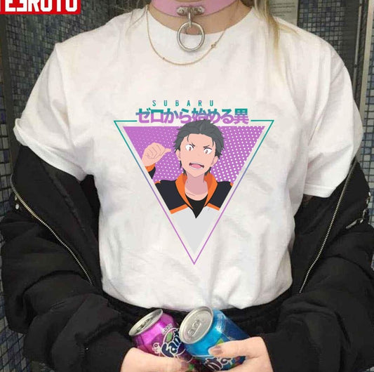 Natsuki Subaru Rezero Retro Design Unisex T-Shirt