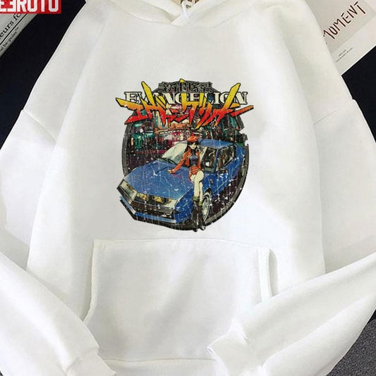 Anime Girls Evangelion Misato Katsuragi Vintage 1995 Unisex Hoodie