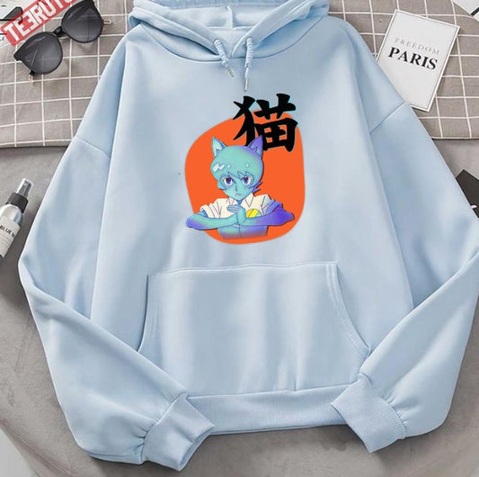 Anime Nicole With Cat In Japanese Amazing World Of Gumball Unisex Hoodie