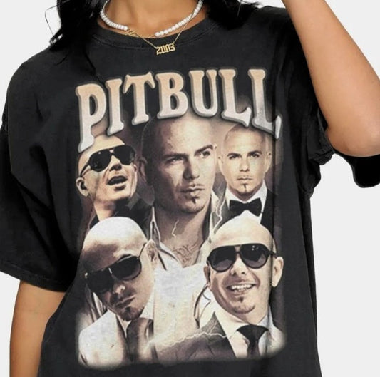 Pitbull Hip Hop Rap Vintage 90s Retro Unisex T-Shirt
