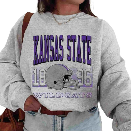 40. Kansas State Wildcats Retro NCAA Football Shirt, University Sports Apparel, Classic Cotton Fan Gift for Men
