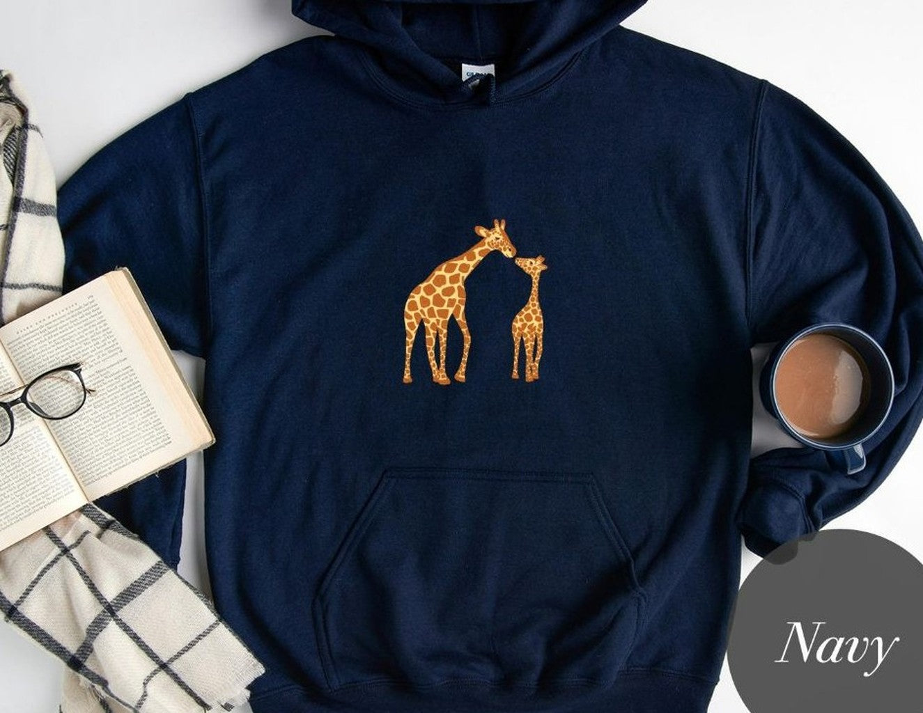 Mom Giraffe And Baby Giraffe Unisex Hoodie