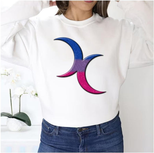 Pride Flag Colored Crescent Moons Symbol Bisexual Unisex Sweatshirt