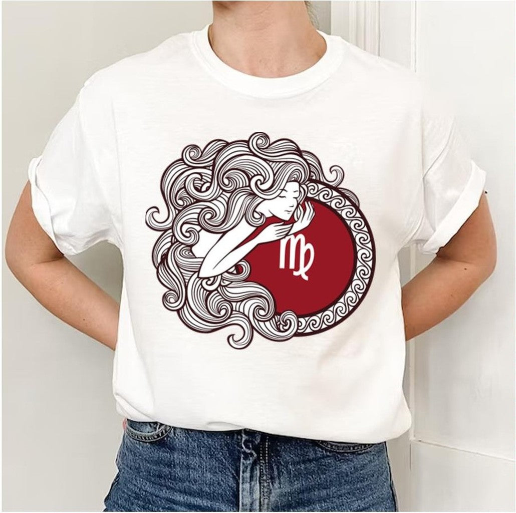 Red Virgo Astrology Maiden Zodiac Shirt Unisex Sweatshirt