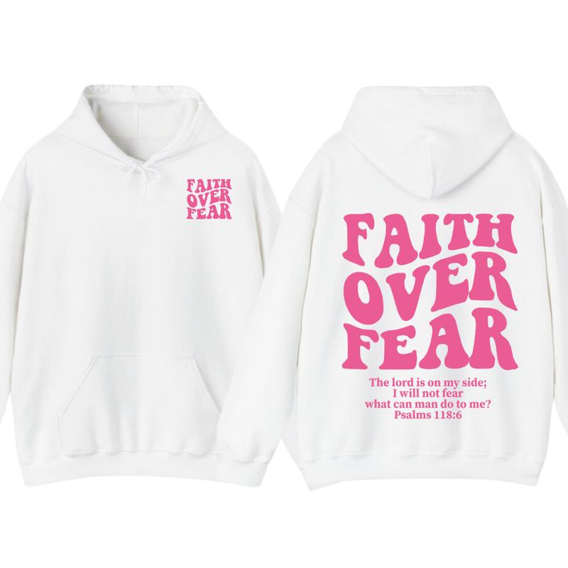 Faith Over Fear Christian Hoodie Bible Verse, Jesus Hoodie, Church hoodie, unisex