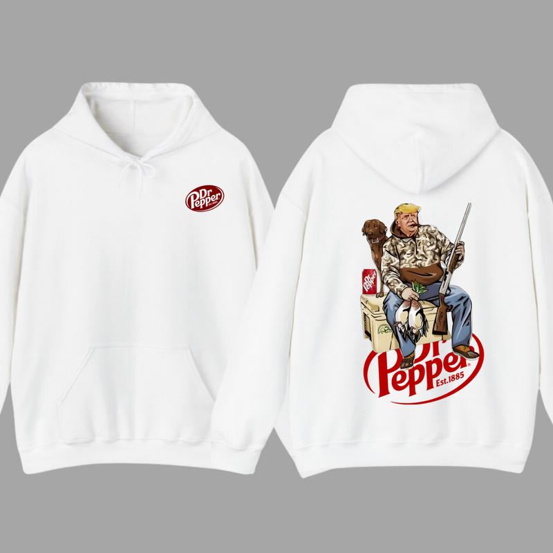 Hunter Trummm With Dr Pepper 2 Siders Hoodie, Camo Hunter Trumm Hoodie, Hunting Dog Hoodie, Election 2024 Gift, Hunting Season, Dr Pepper Hoodie, All Colors Hoodie for Men and Women