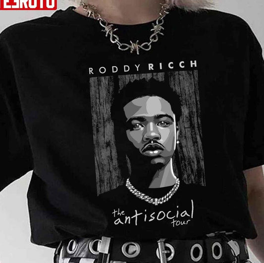 Antisocial Tours Retro Roddy Ricch Portrait Unisex T-Shirt