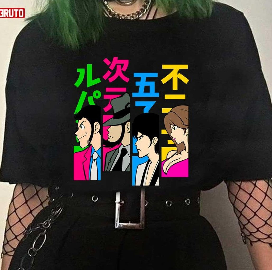 Neon Retro Colors The Four Characters Of Lupin The Third Lupin III Unisex T-Shirt