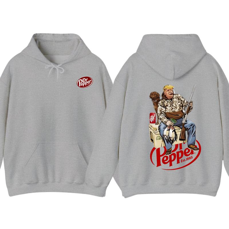 Hunter Trummm With Dr Pepper 2 Siders Hoodie, Camo Hunter Trumm Hoodie, Hunting Dog Hoodie, Election 2024 Gift, Hunting Season, Dr Pepper Hoodie, All Colors Hoodie for Men and Women