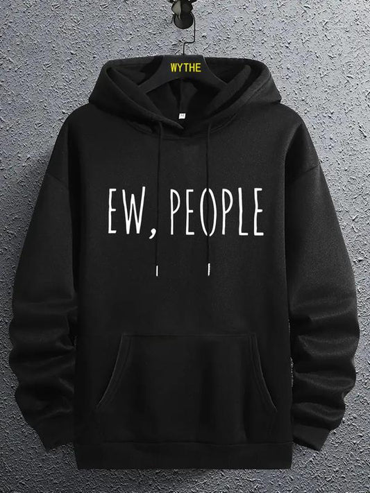 Men's Letter Print Drop Shoulder Hoodie, Casual Regular Fit Sweatshirt, Drawstring Pocket, Daily Holiday Outdoor Men's Wear for Spring & FallÂ 
