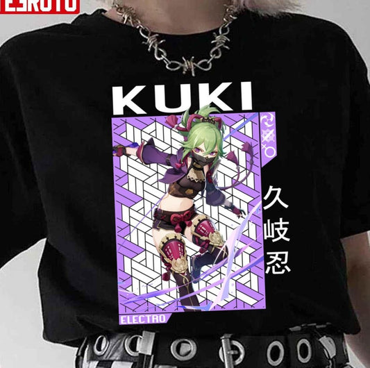 Purple Design Kuki Shinobu Genshin Impact Unisex T-Shirt