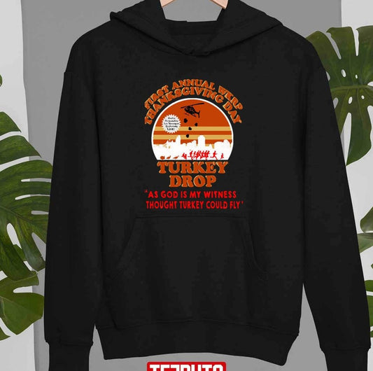 Sitcom WKRP in Cincinnati Thanksgiving Day Turkey Drop Unisex Hoodie