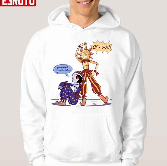 Animated Funny Sundrop And Moondrop Design Unisex Hoodie