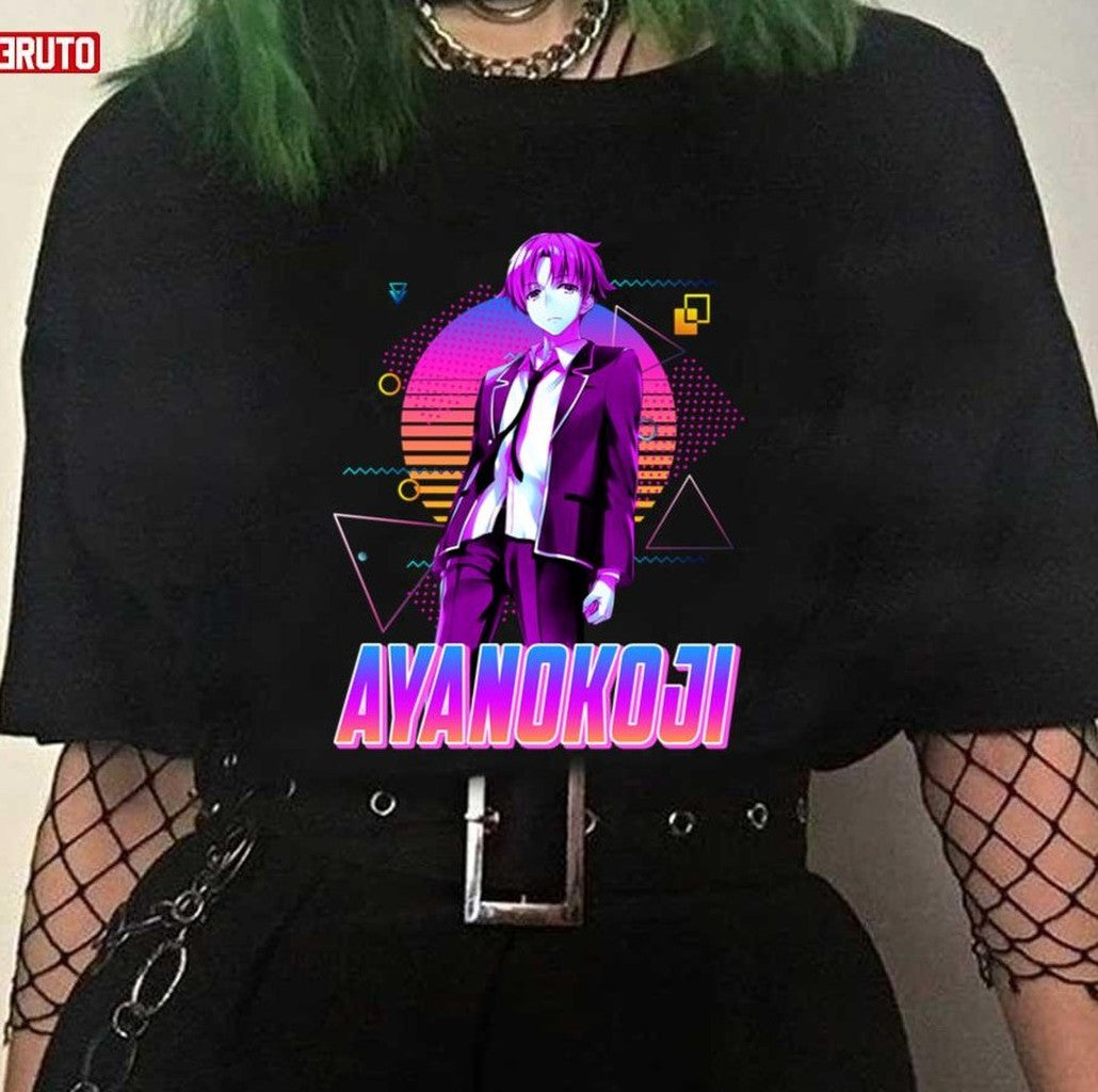 Neon Kiyotaka Ayanokoji Retro Art Classroom Of The Elite Anime Character Unisex T-Shirt