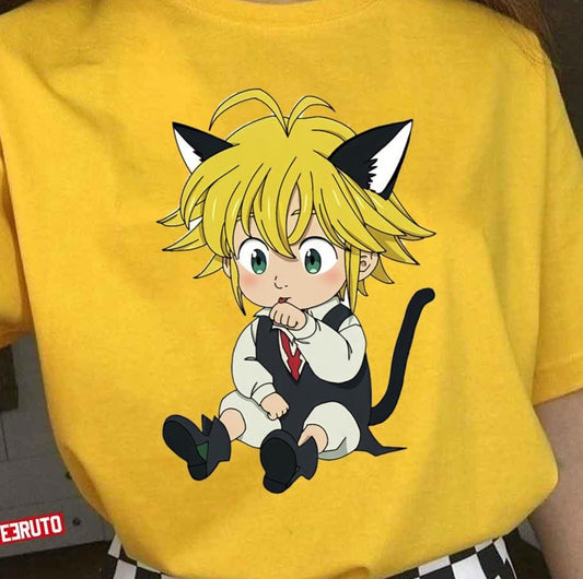 Sitting Cat Meliodas Chibi Seven Deadly Sins Unisex T-Shirt