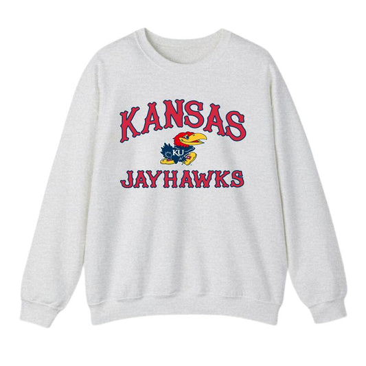 University Of Kansas Jayhawks Vintage White T-Shirt, Sweatshirt Menswear ncaa college