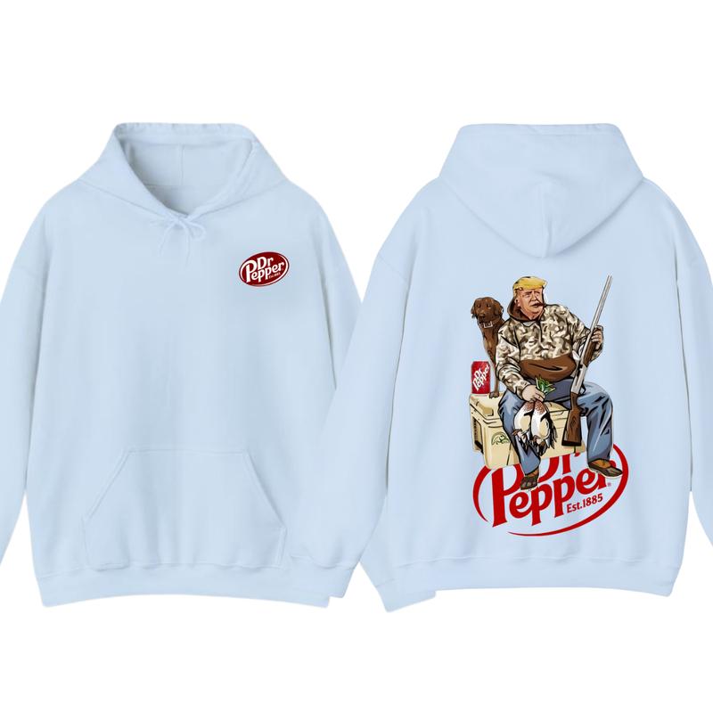Hunter Trummm With Dr Pepper 2 Siders Hoodie, Camo Hunter Trumm Hoodie, Hunting Dog Hoodie, Election 2024 Gift, Hunting Season, Dr Pepper Hoodie, All Colors Hoodie for Men and Women