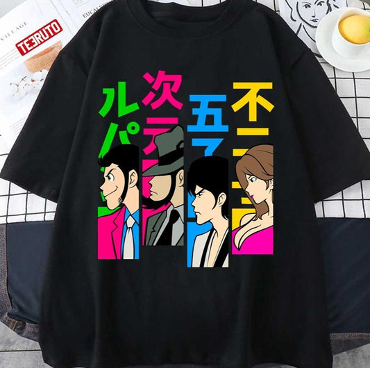 Neon Retro Colors The Four Characters Of Lupin The Third Lupin III Unisex T-Shirt