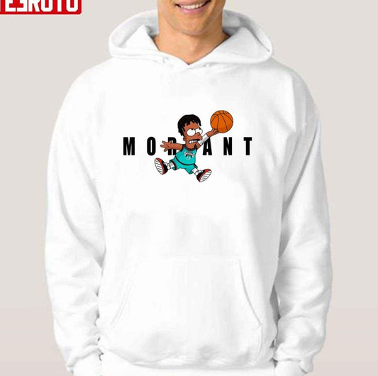 Morant The Simpsons Memphis Grizzlies Ja Morant White Unisex Hoodie