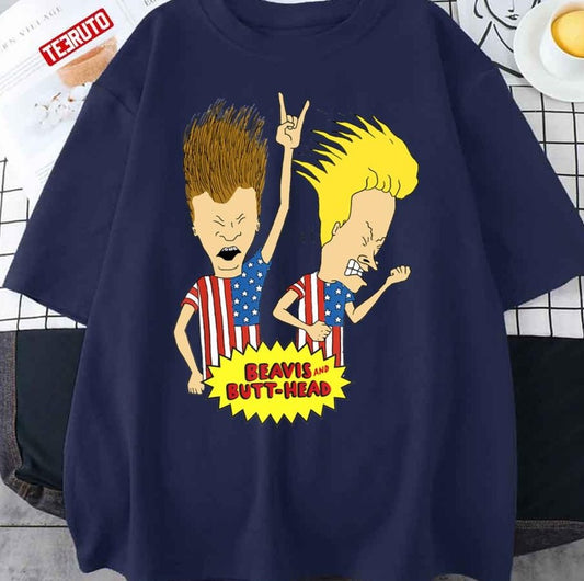 Rock Out Us Flag Beavis And Butthead Unisex T-Shirt