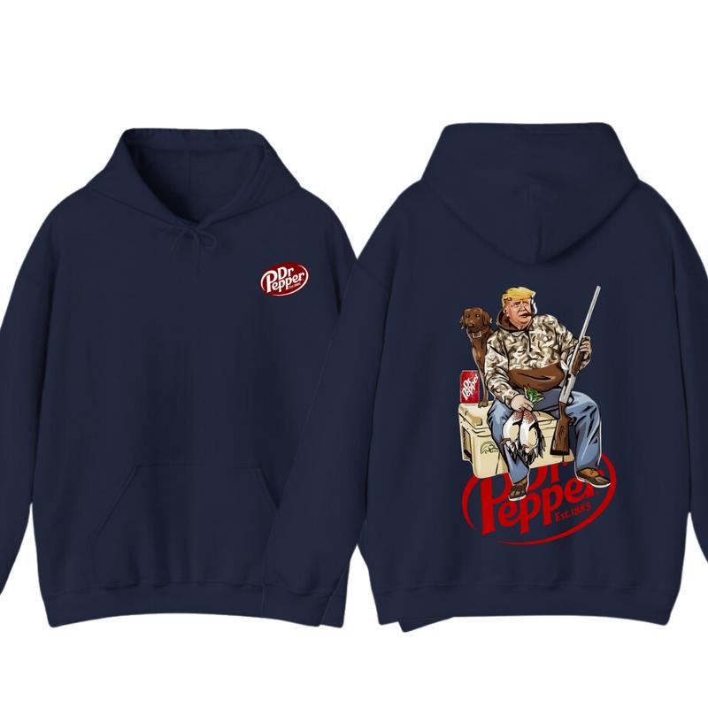 Hunter Trummm With Dr Pepper 2 Siders Hoodie, Camo Hunter Trumm Hoodie, Hunting Dog Hoodie, Election 2024 Gift, Hunting Season, Dr Pepper Hoodie, All Colors Hoodie for Men and Women