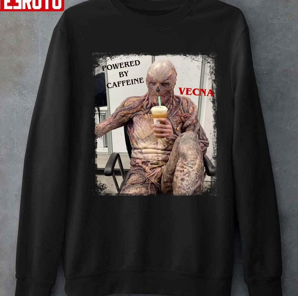 Powered By Caffeine Vecna Jamie Stranger Things Best Meme 2022 Unisex T-Shirt
