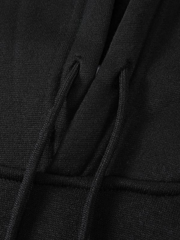 Men's Heart Print Drawstring Hoodie with Pocket, Casual Long Sleeve Sweatshirt for Men's Fall & Winter, Daily Valentine's Day WearÂ 