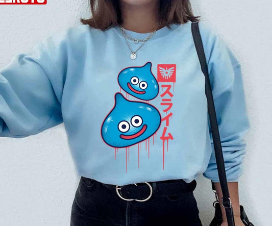 Slimes Kanji Text Design Dragon Quest Unisex Sweatshirt