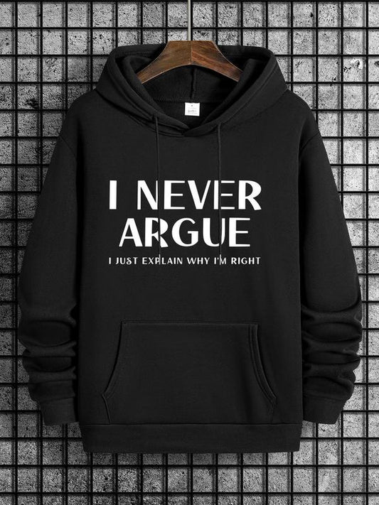 Essentials Hoodie with Slogan Print for Men, Drop Shoulder Design with Drawstring Pockets, Regular Fit, Spring & Fall Fashion WearÂ 