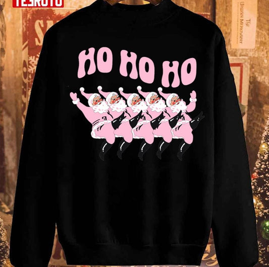 Pink Christmas Retro Santa Funny Christmas Unisex Sweatshirt