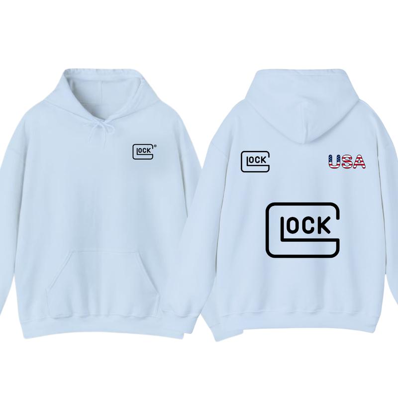 Glock Hoodie with USA Flag Design for Men, Classic Fit - Classic