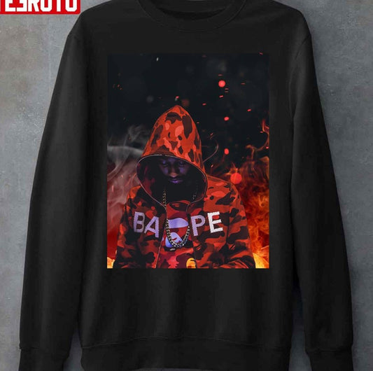 Pnb Rock Bape Fire Unisex Sweatshirt